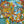 Expressive abstract landscape artwork by artist John Berrick, detail shot.