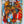 Abstract artwork with vibrant yellow and red colours on a white and blue background. By artist John Berrick.